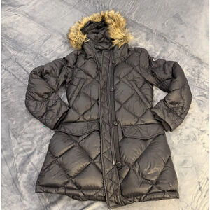 Abercrombie & Fitch Down Filled Parka Coat black Size S Water & Wind- MSRP $220